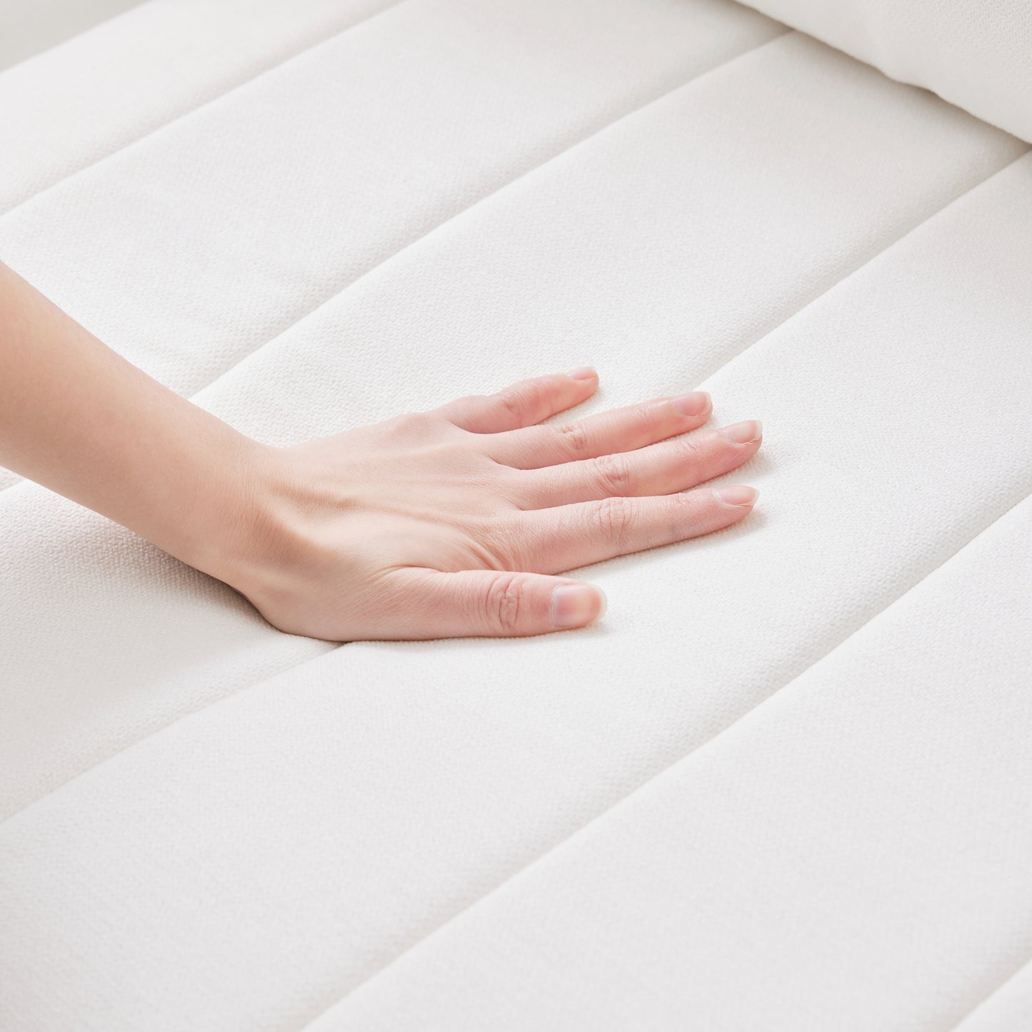 L-Shape 5-Seat Sofa with Ottoman - Vertical Stripes, 2 Pillow