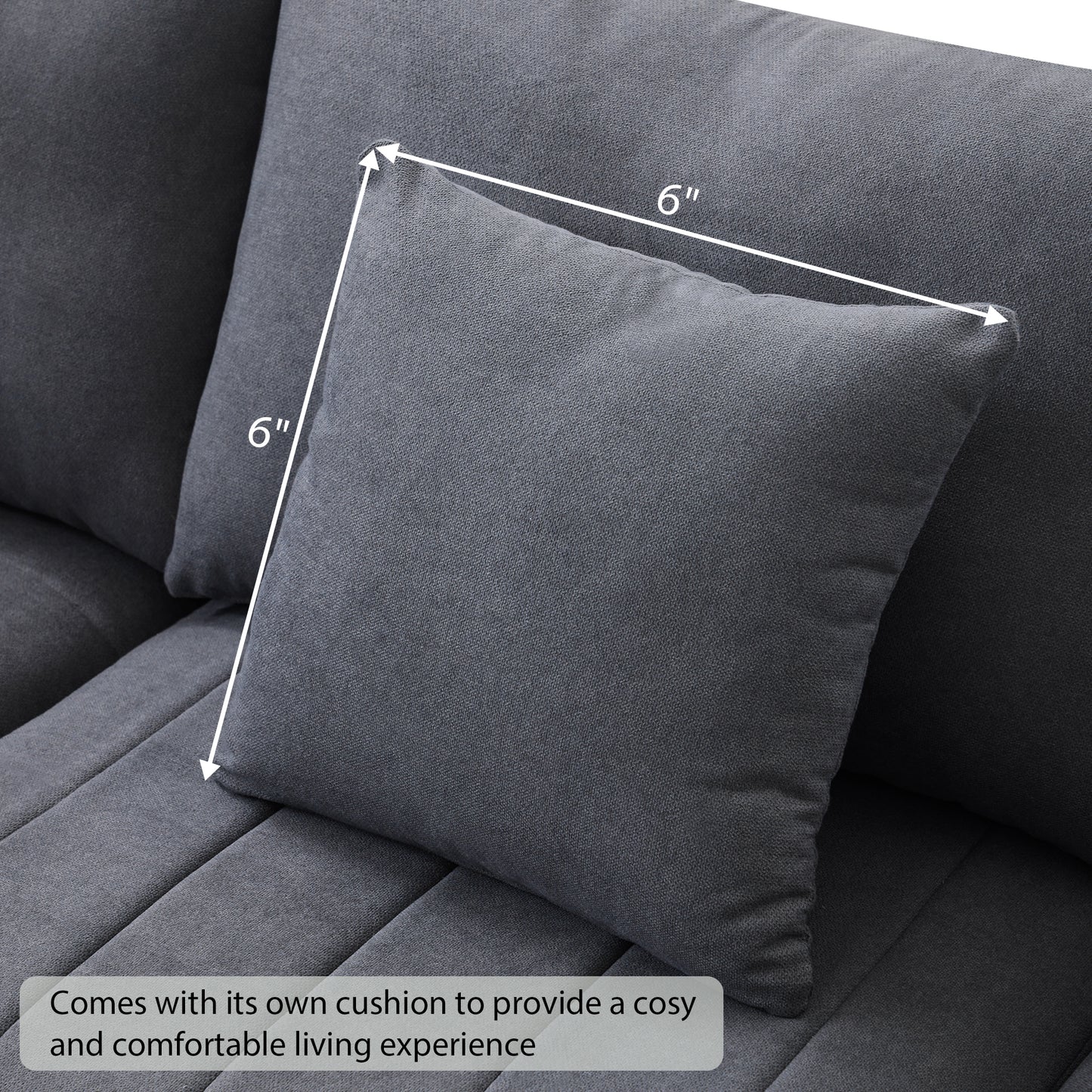 L-Shape 5-Seat Sofa with Ottoman - Vertical Stripes, 2 Pillow