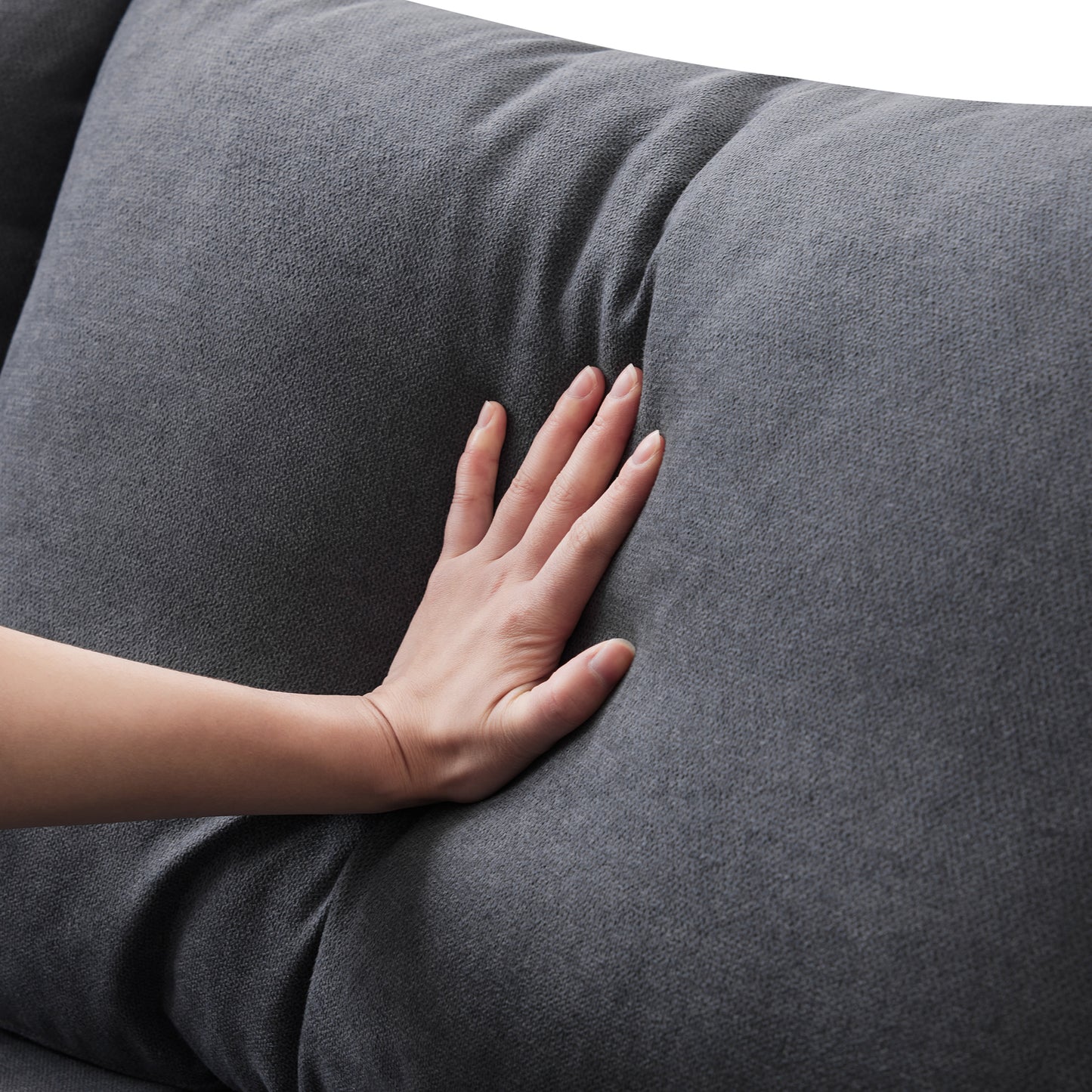 L-Shape 5-Seat Sofa with Ottoman - Vertical Stripes, 2 Pillow