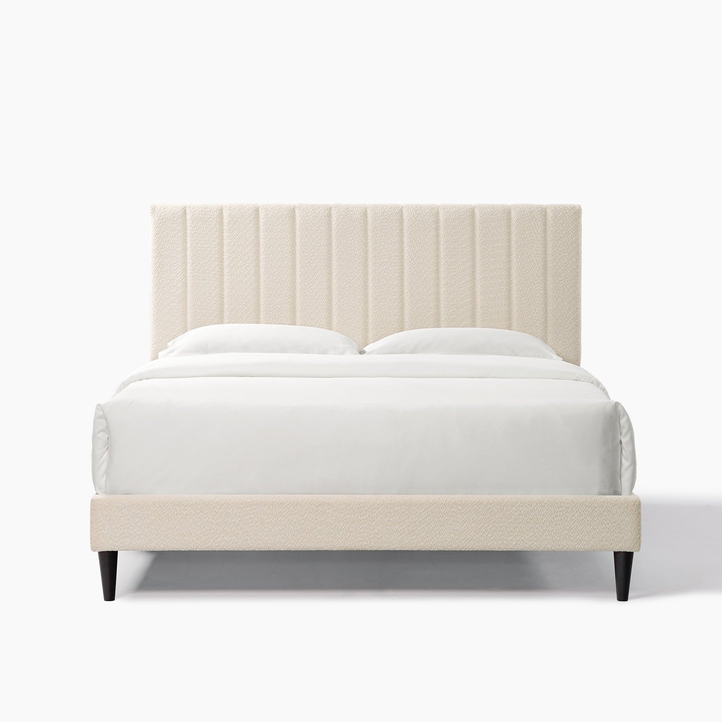 Dove Tufted Upholstered Platform Bed - Pearl White - Queen Size