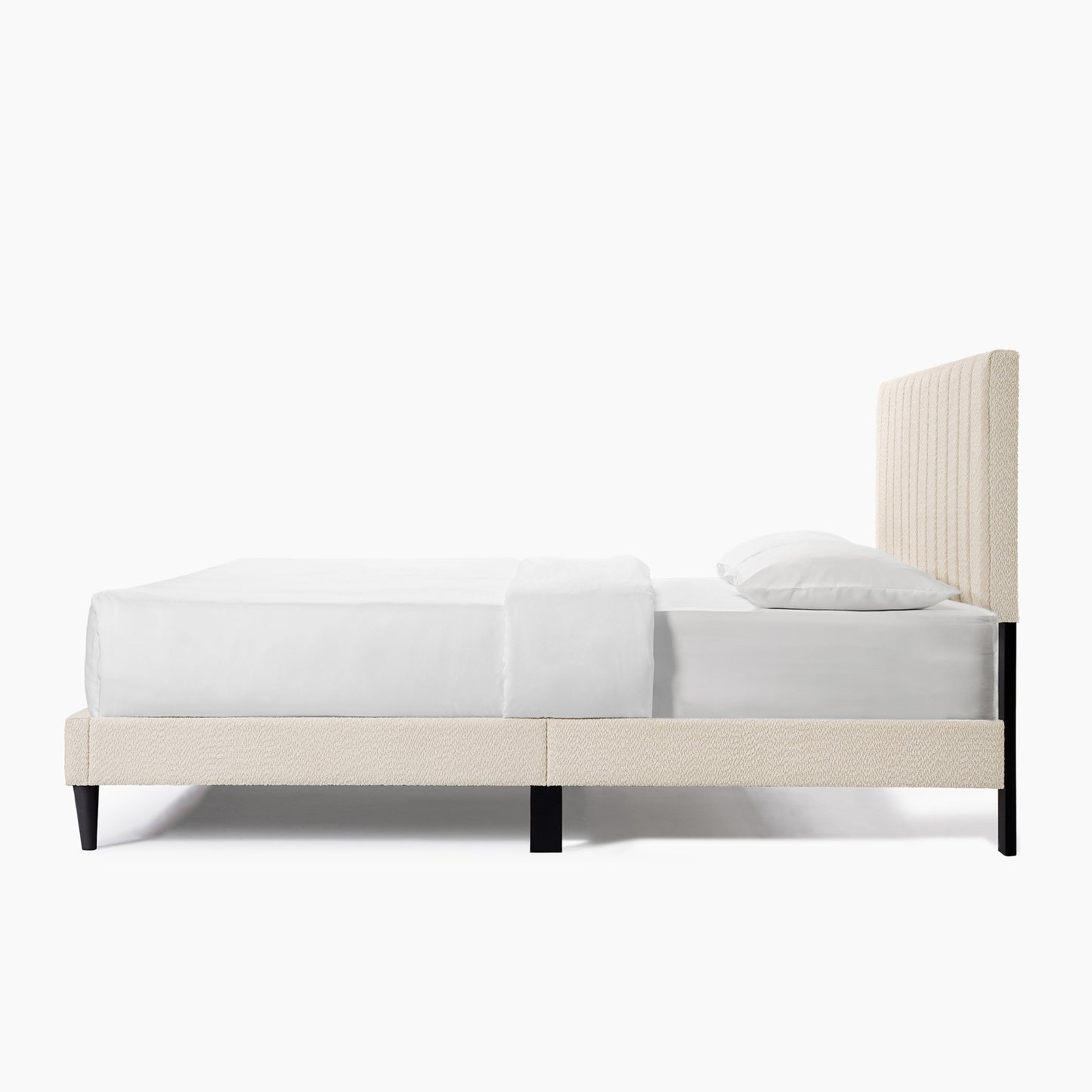 Dove Tufted Upholstered Platform Bed - Pearl White - Queen Size