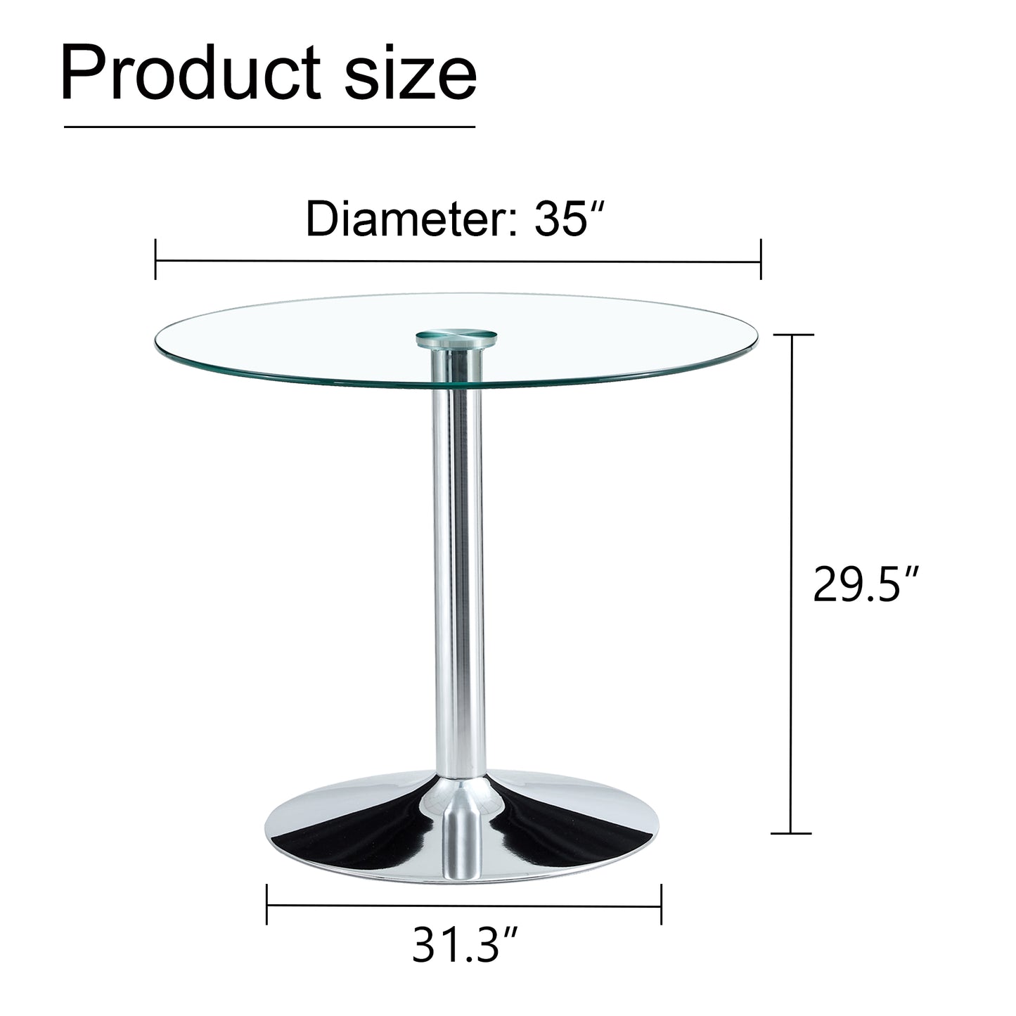 Modern Minimalist Round Dining Table - Gold Metal Legs, Diameter Glass Top for Multiple Rooms