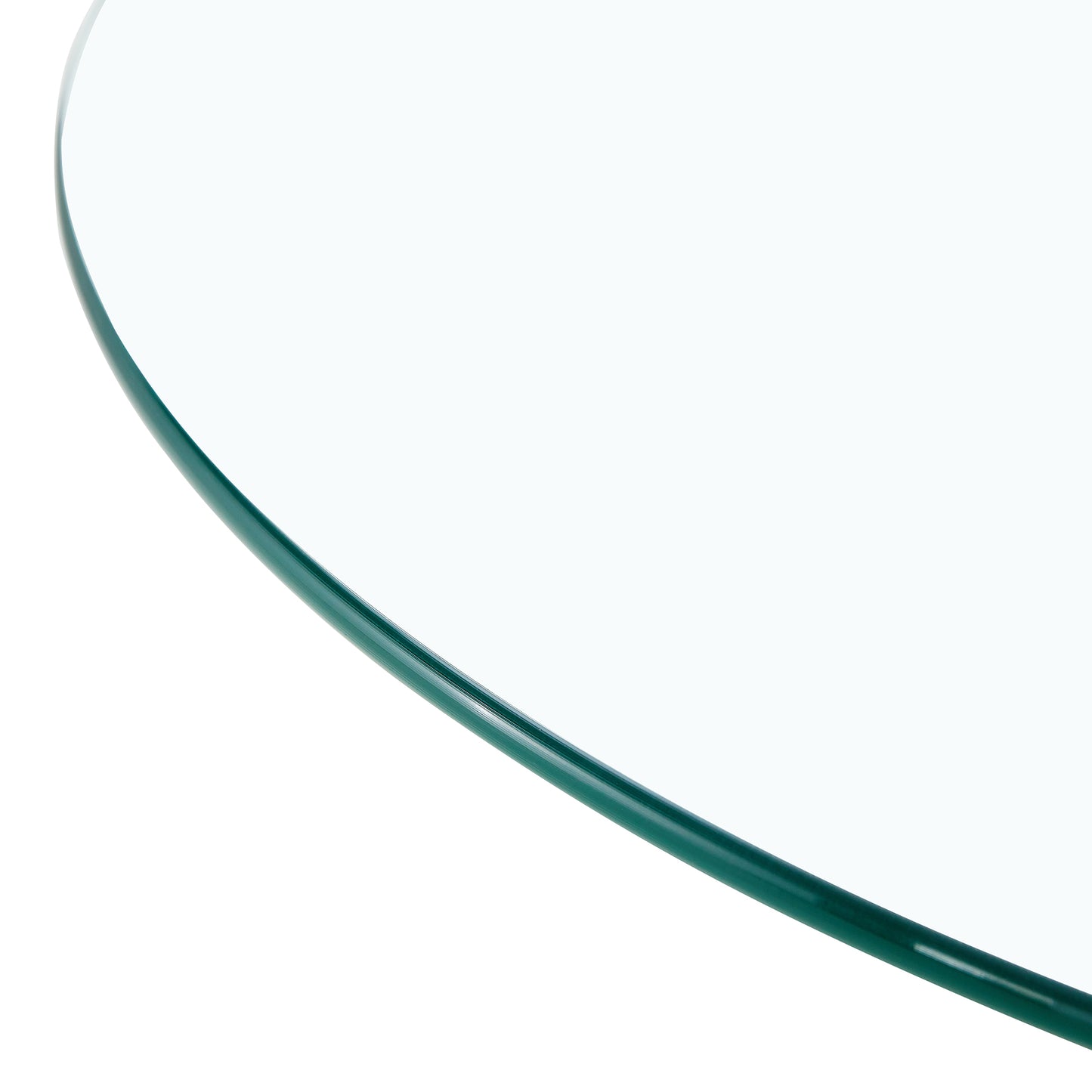 35”、39“inch diameter glass top and a modern, minimalist round dining table with silver metal legs