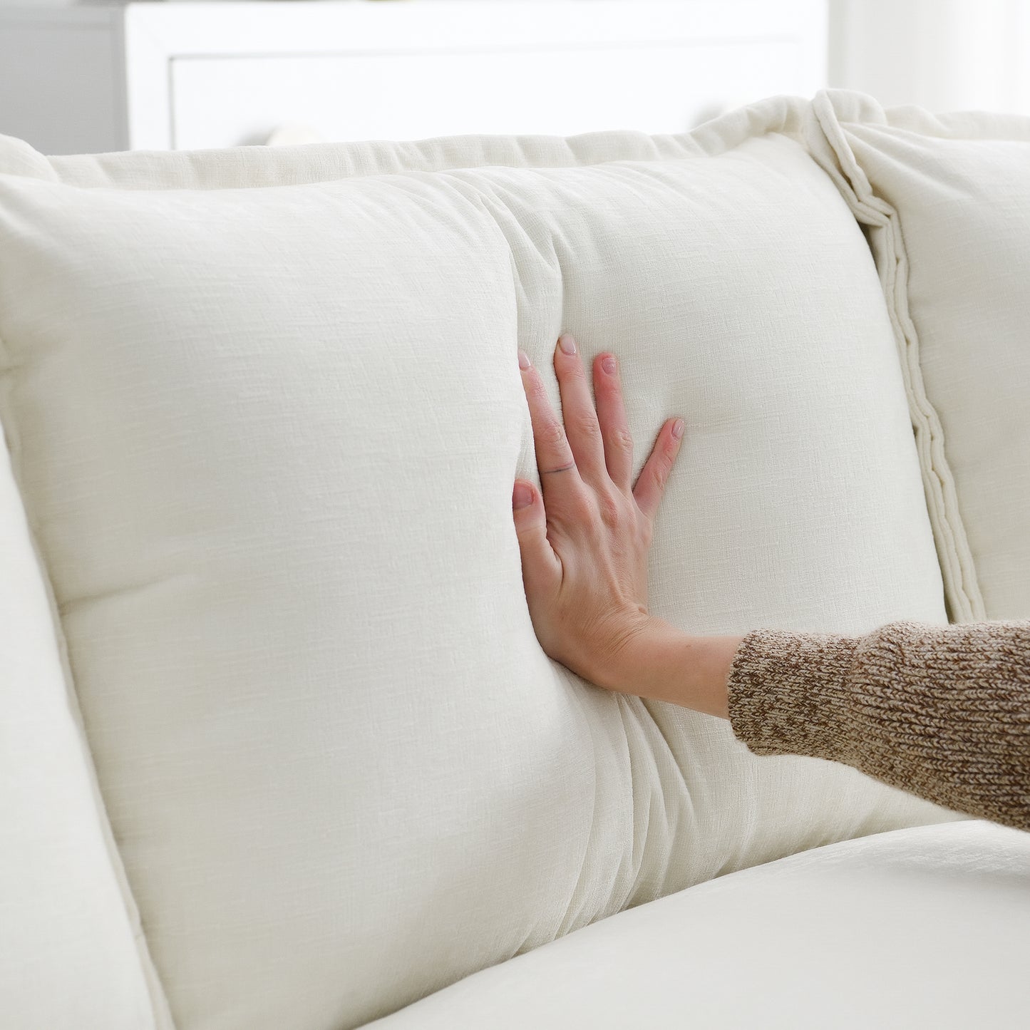 Modern Convertible Sectional Sofa,L-shaped Reversible CouchSet with PillowsAnd Ottoman 3Colors