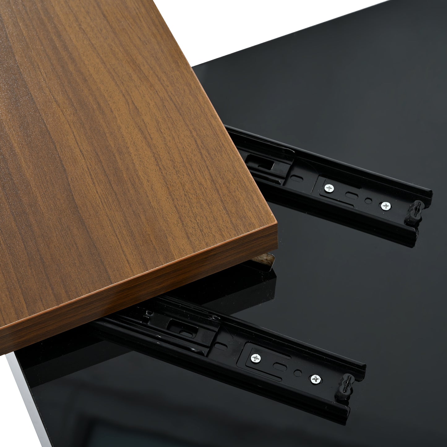 Movable Top Modern Square Wood Coffee Table with 4 Hidden Drawers