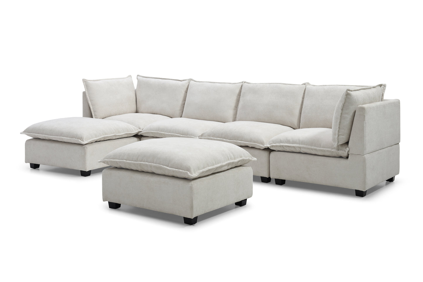 U-Shaped Sectional - Beige, Freely Combinable, Comfortable 3 Colors