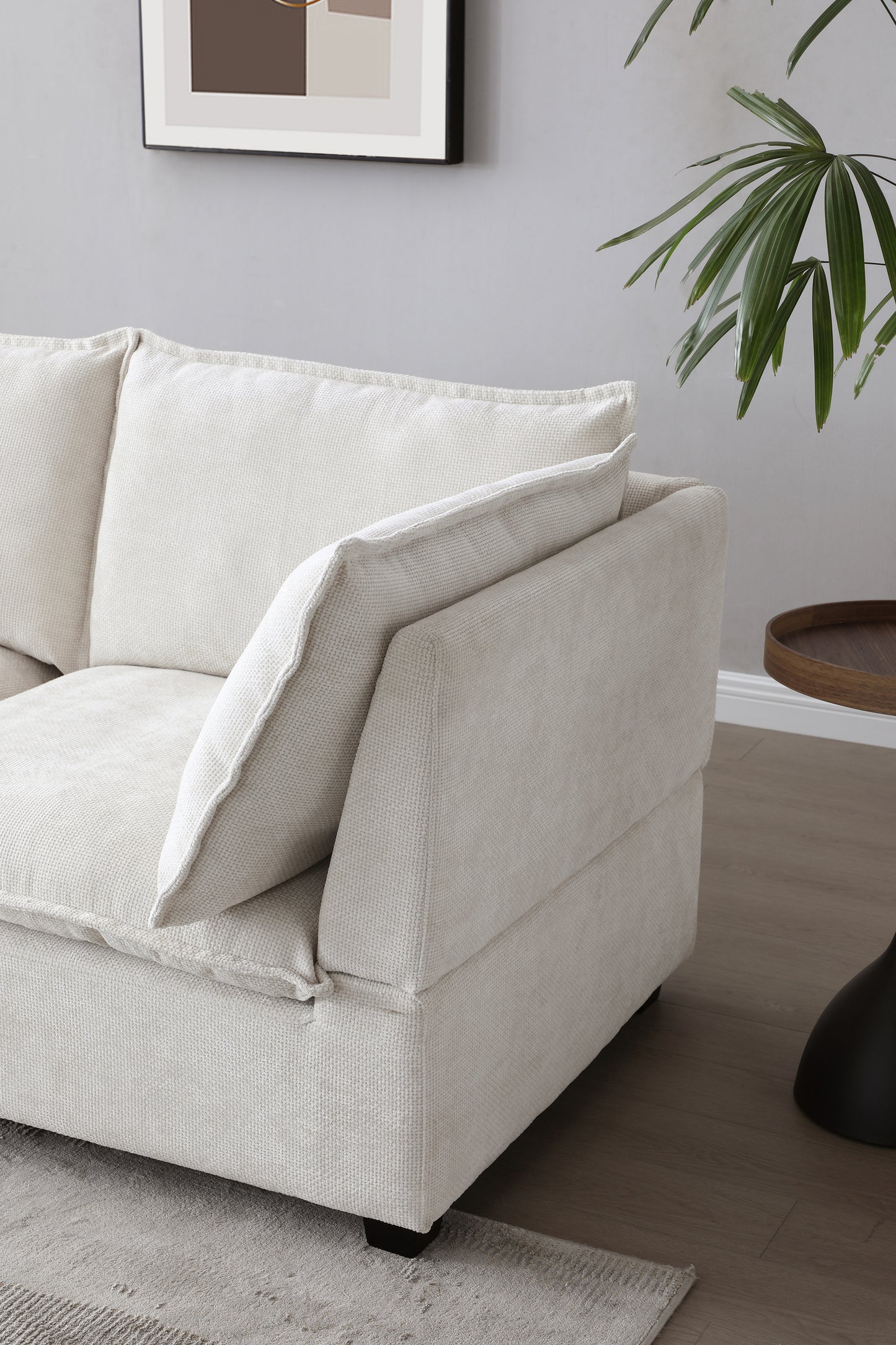 U-Shaped Sectional - Beige, Freely Combinable, Comfortable 3 Colors