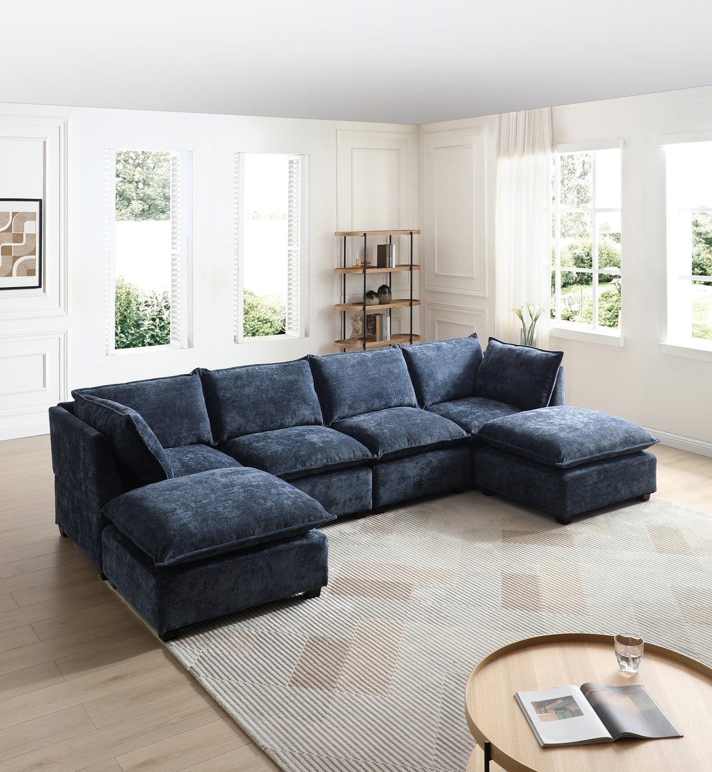 U-Shaped Sectional - Beige, Freely Combinable, Comfortable 3 Colors