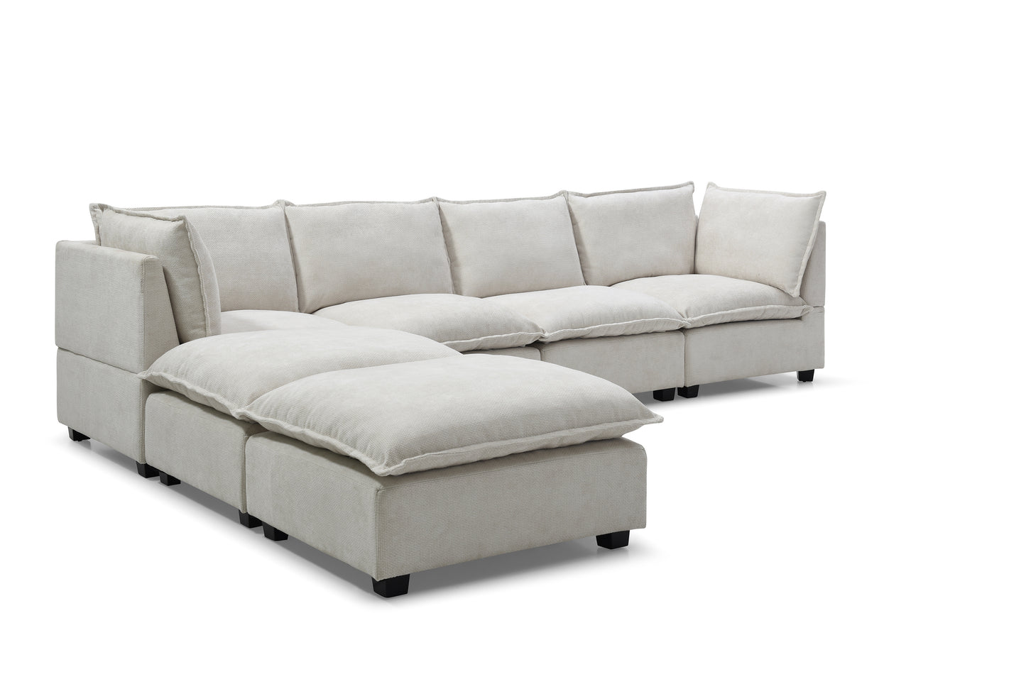 U-Shaped Sectional - Beige, Freely Combinable, Comfortable 3 Colors