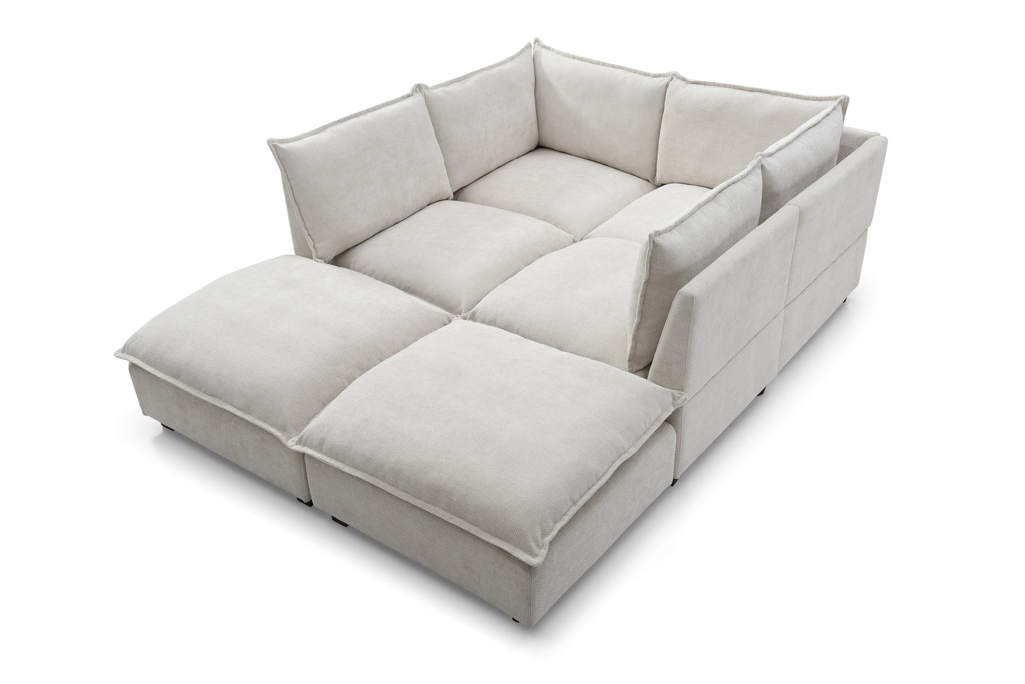 U-Shaped Sectional - Beige, Freely Combinable, Comfortable 3 Colors
