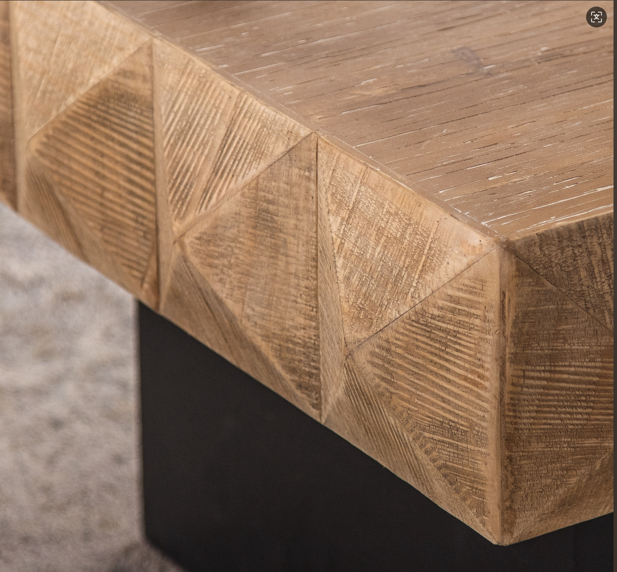 32.28'' Retro Coffee Table: 3D Embossed Pattern, 2 Drawers, MDF Base