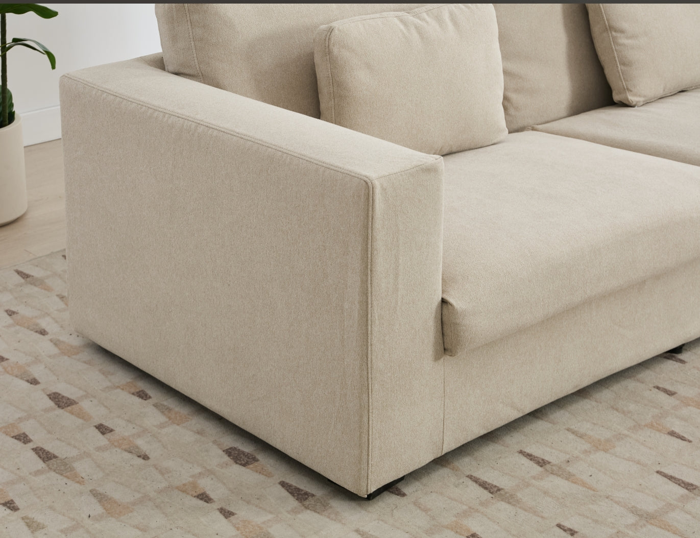 Modern 3 - Seater Living Room Sofa: Double Cushioning, Detachable Cover for Easy Maintenance