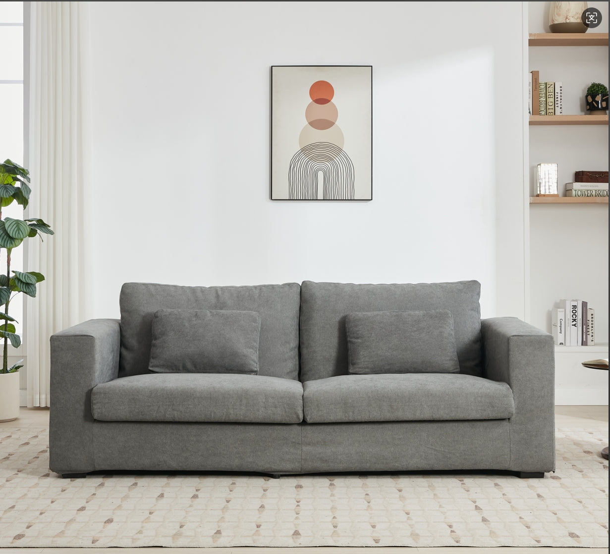 Modern 3 - Seater Living Room Sofa: Double Cushioning, Detachable Cover for Easy Maintenance
