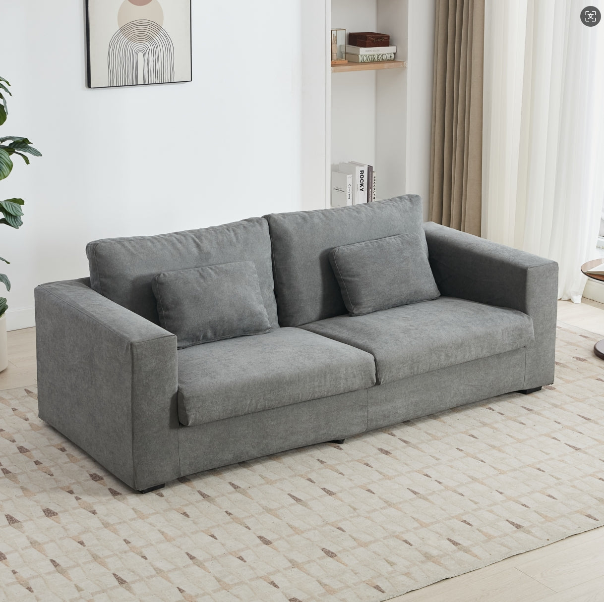 Modern 3 - Seater Living Room Sofa: Double Cushioning, Detachable Cover for Easy Maintenance