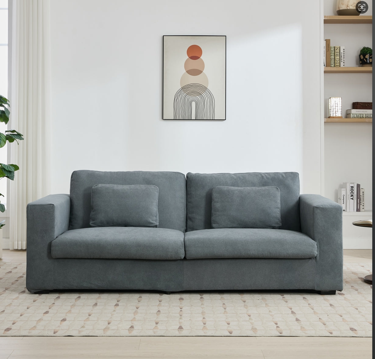 Modern 3 - Seater Living Room Sofa: Double Cushioning, Detachable Cover for Easy Maintenance