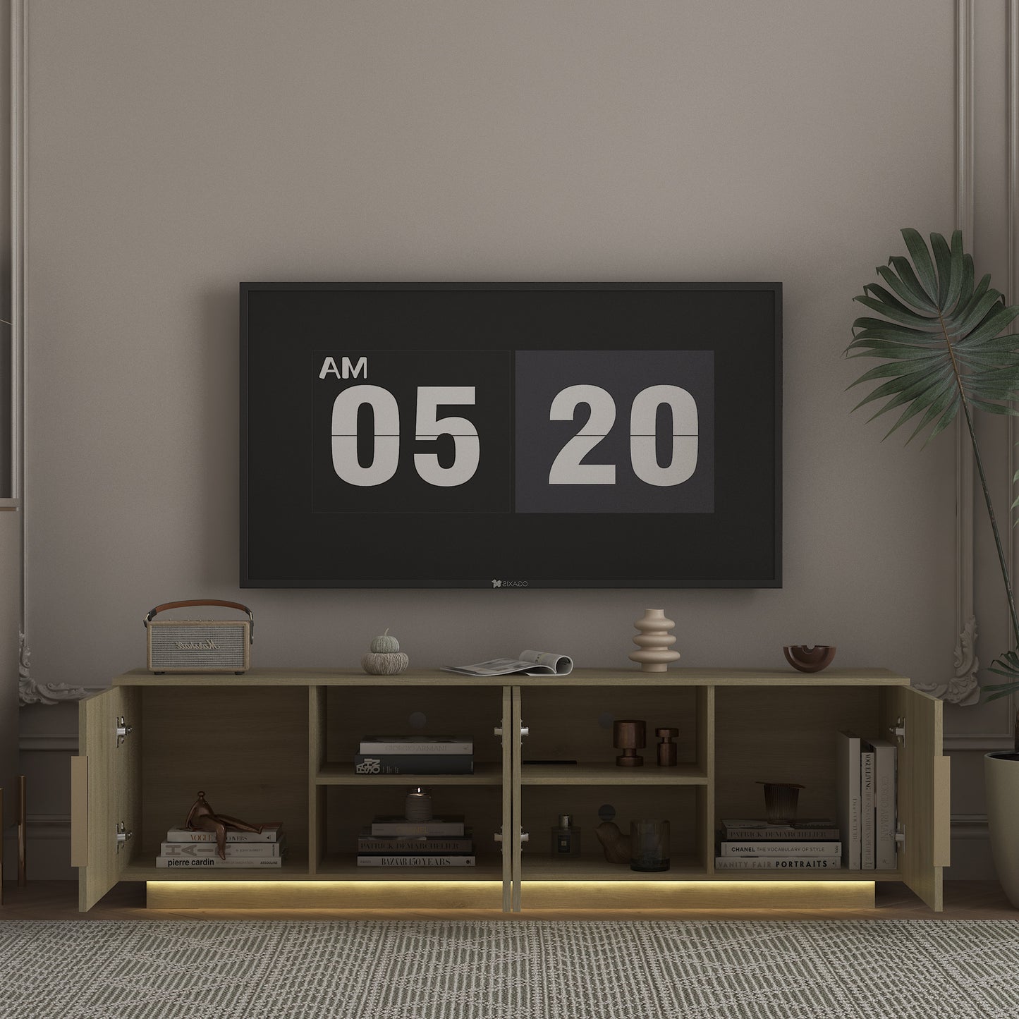 TV Cabinet Entertainment Center / TV Stand with 16 Color LED