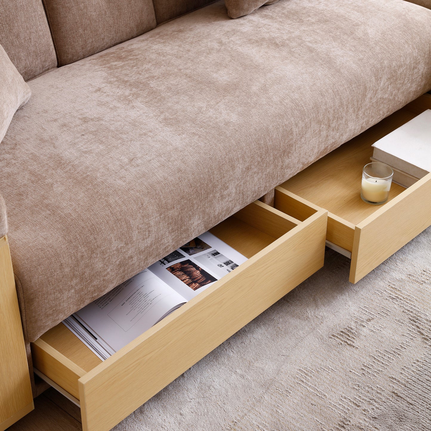Convertible Sleeper Sofa Couch: Multifunctional, Double Folding with Storage