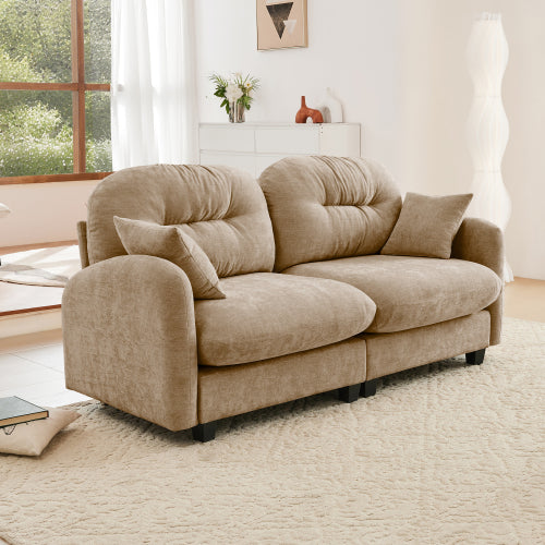 Modular Sectional Couch Chenille Fabric High-Density Foam 2-4 Seats ottoman Optional
