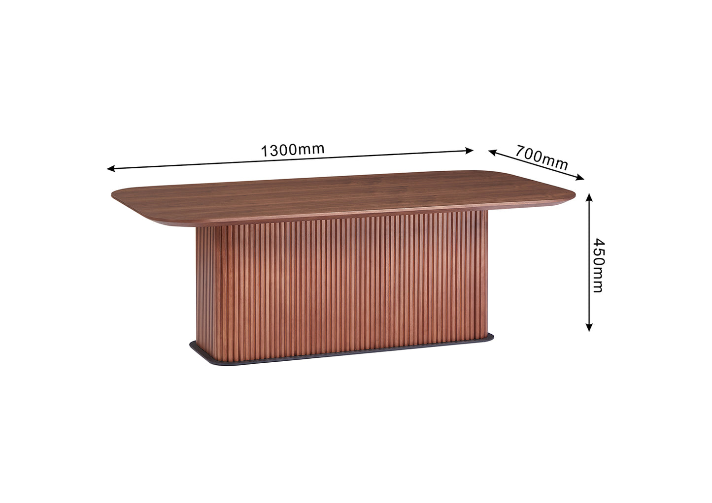 Rectangular Coffee Table MDF Wood Surface and Black Metel Feet