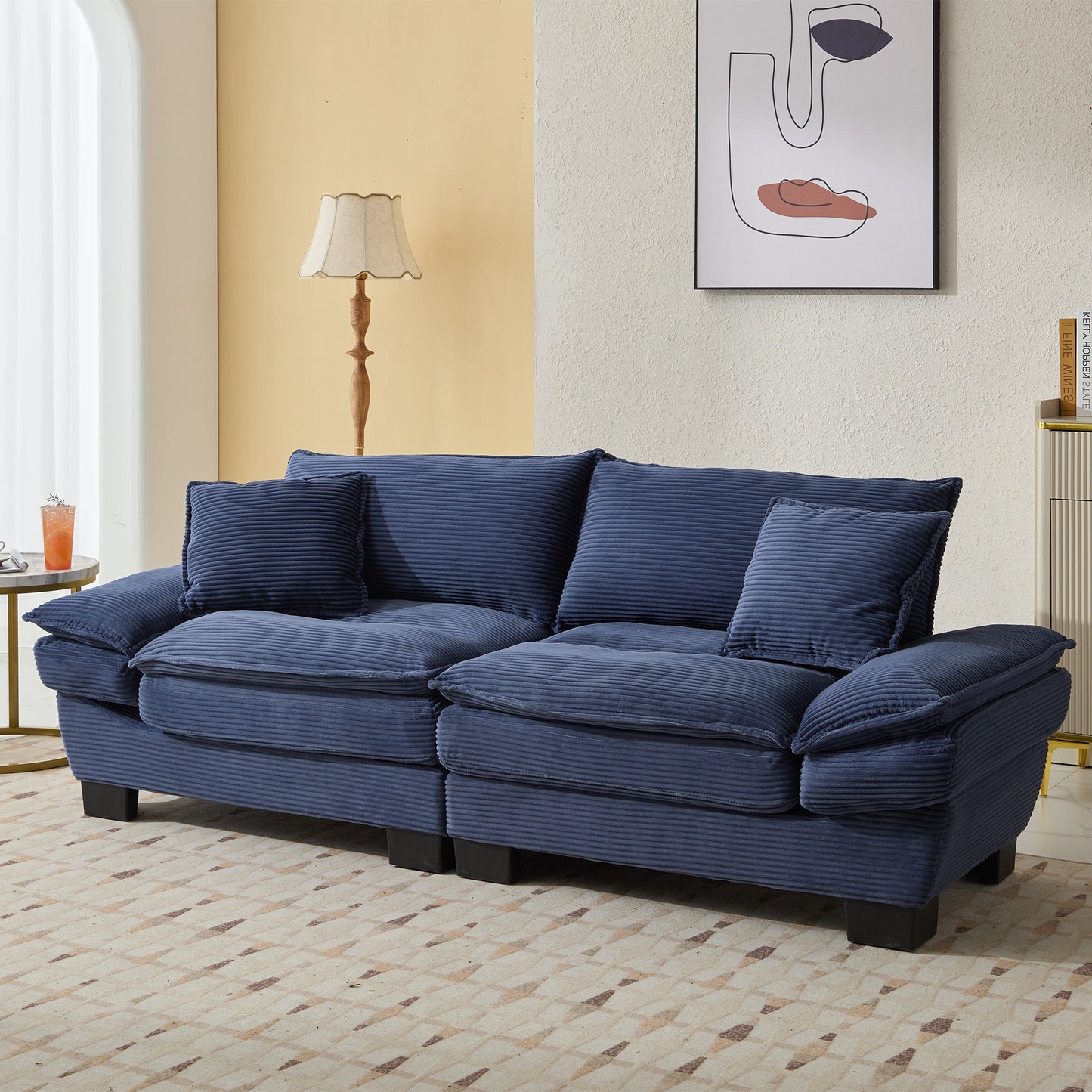 Corduroy Sofa Sleeper Loveseat - Comfy, Deep Seat 5 Colors