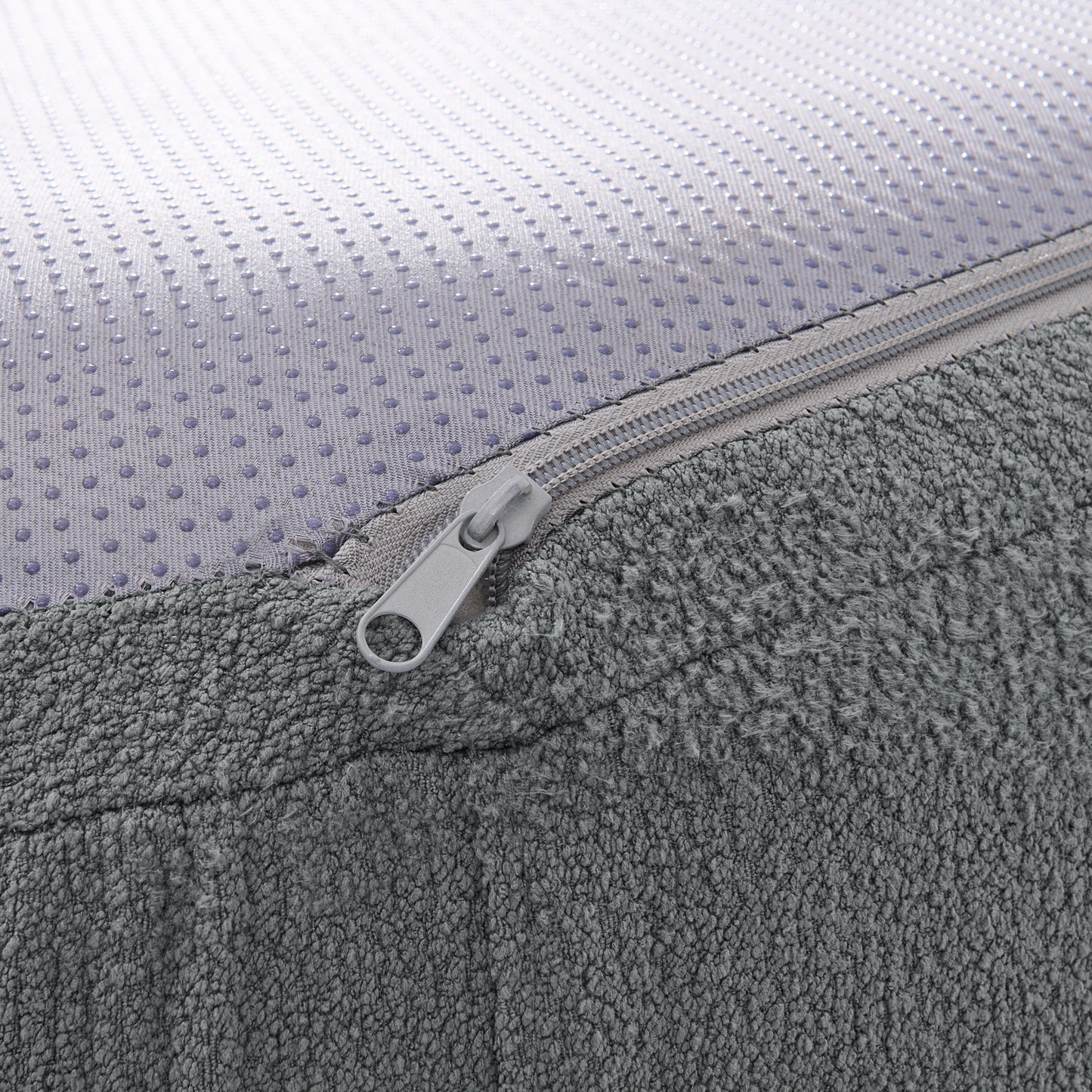 Curved Modular Sectional Sofa in Lamb's Wool Fabric, Modern Minimalist Style, Compressed (No Assembly Required)