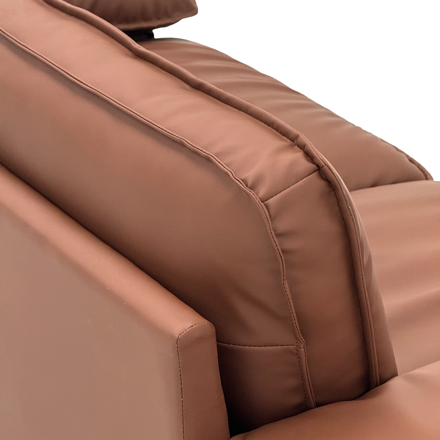 Brown Faux Leather Storage Sofa, 2-Seater Couch with Hidden Compartment for Small Spaces