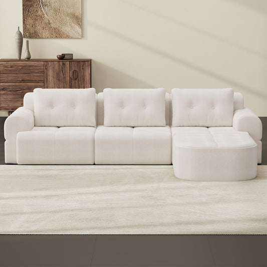 Modular Sectional Sofa with Chaise – Full-Foam Comfort, Chenille Fabric, Compression Packaged