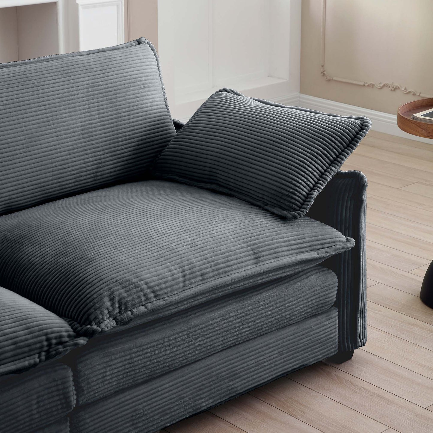 Comfortable Single Deep Seat Sofa With One Pillow