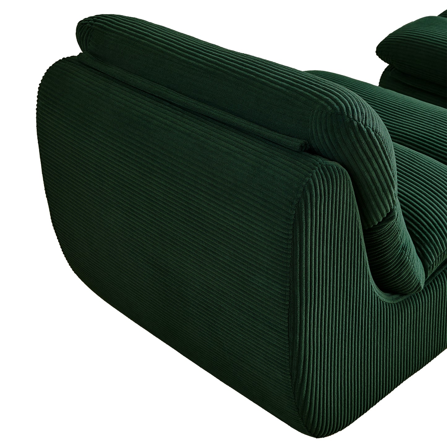 Cozy Corduroy Recliner Modern Compressed Lounge Chair with Ottoman