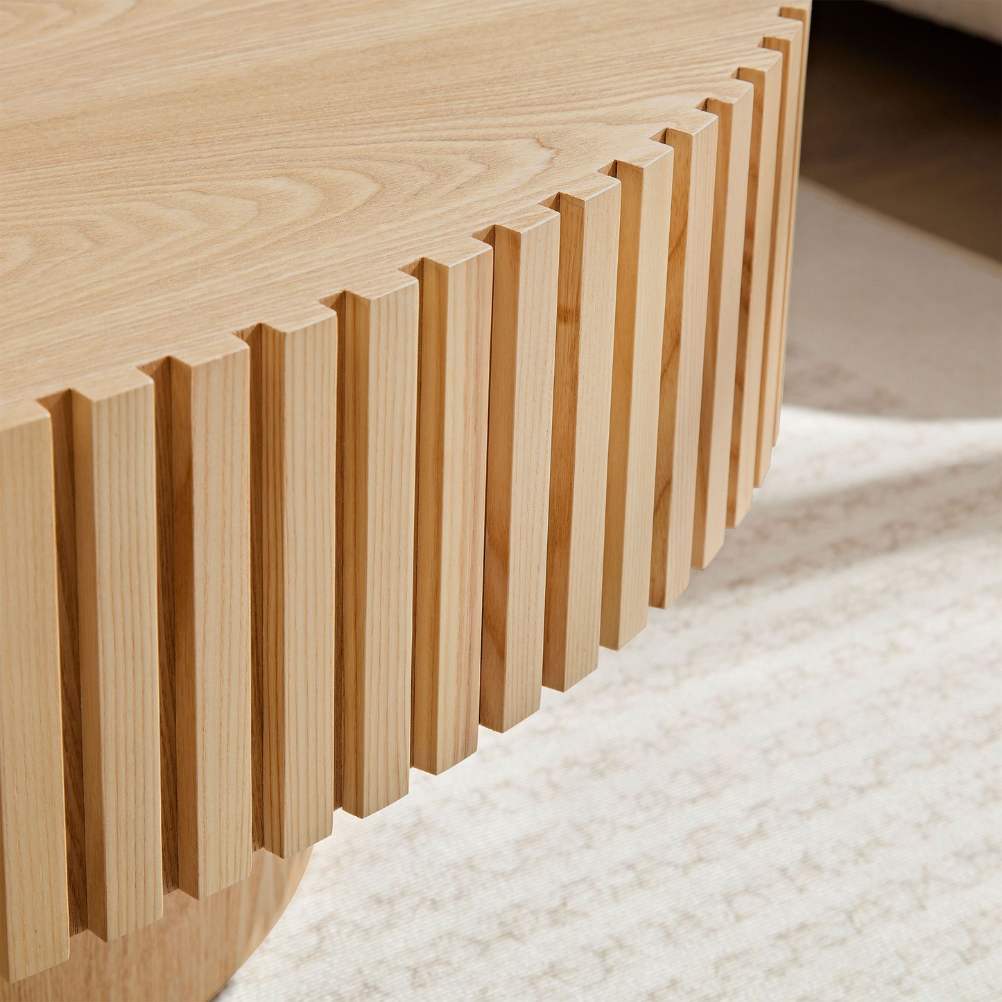 Ellipse Coffee Table with Sturdy Pedestal  43.7 inch 3 Colors