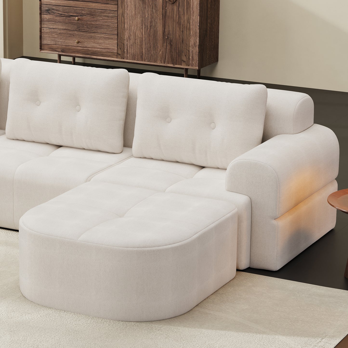 Modular Sectional Sofa with Chaise – Full-Foam Comfort, Chenille Fabric, Compression Packaged