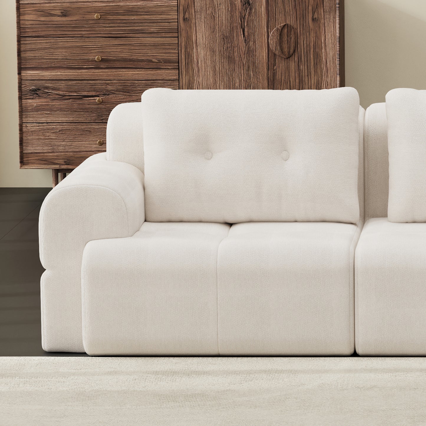 Modular Sectional Sofa with Chaise – Full-Foam Comfort, Chenille Fabric, Compression Packaged