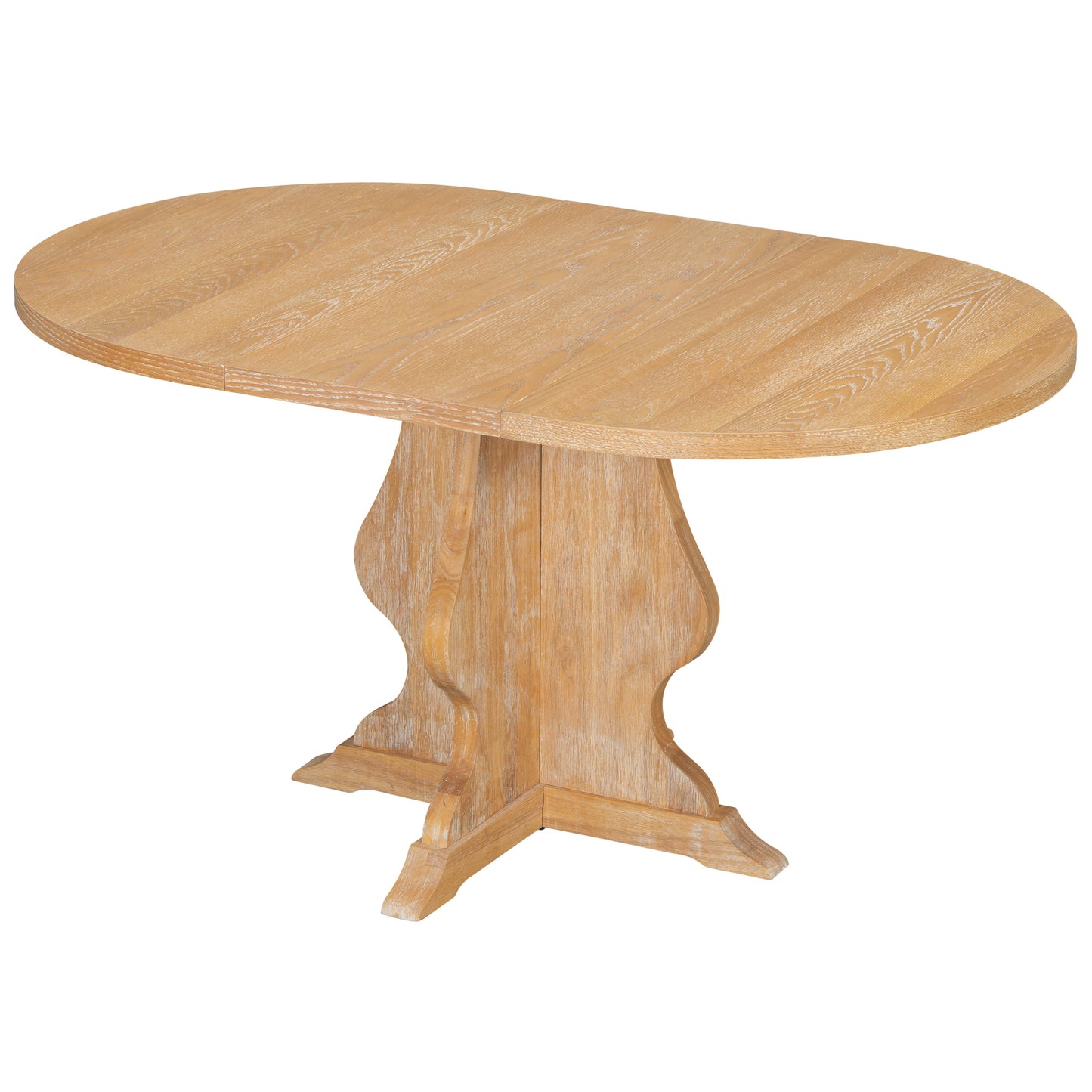 5-Piece Dining Table Set with 4 Upholstered Chairs – Extendable Wood Table with 15.7" Leaf