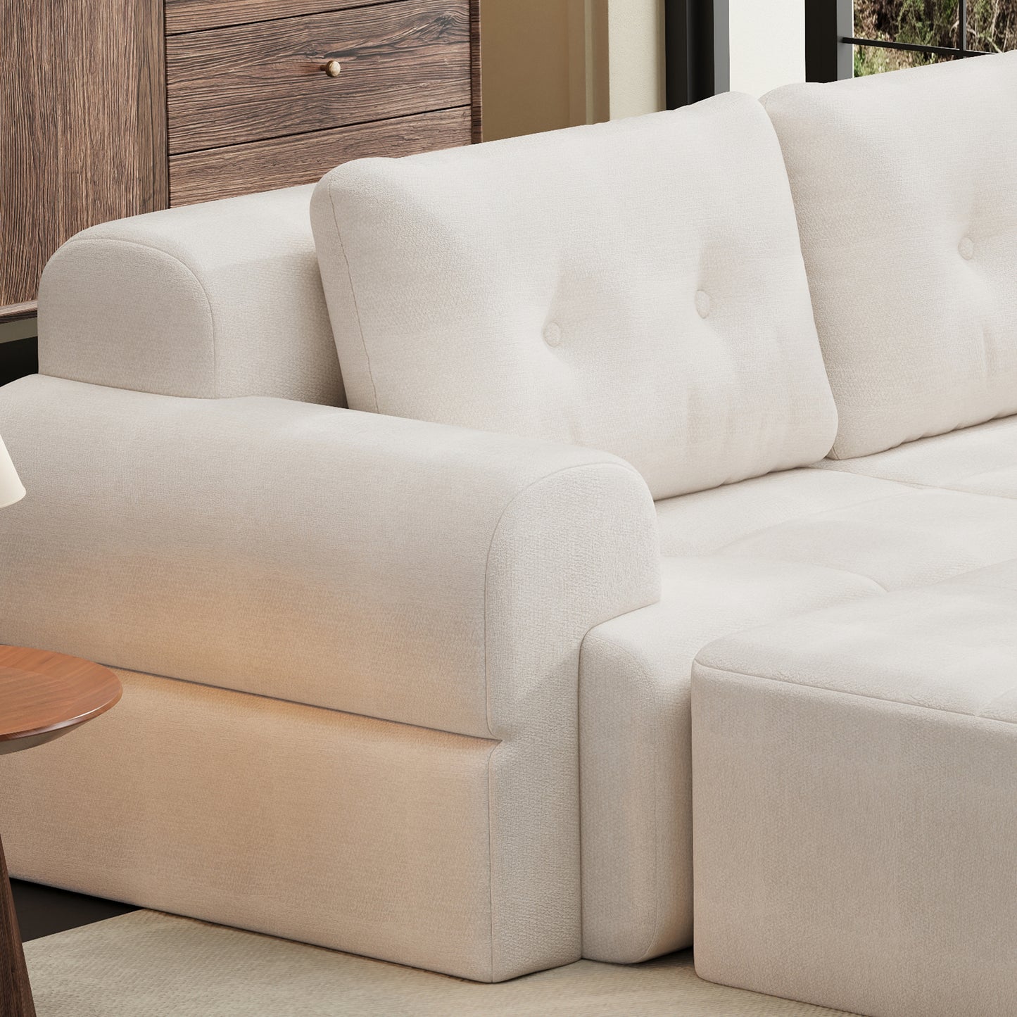 Modular Sectional Sofa with Chaise – Full-Foam Comfort, Chenille Fabric, Compression Packaged
