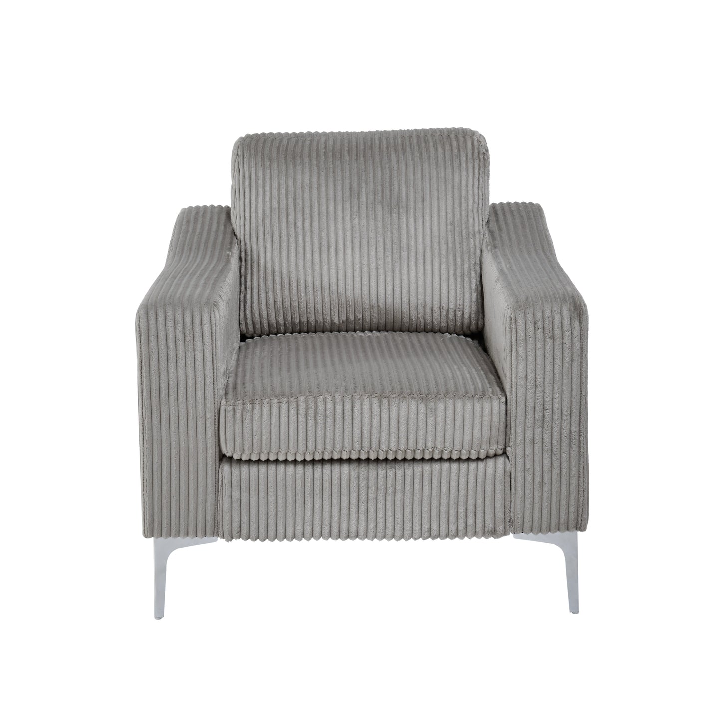 Lounge Sofa with Armrests & Modular Sectional Two-Seater Sofa | Soft Corduroy, Pocket Spring + Sinuous Spring, Easy Assembly – Beige/Gray