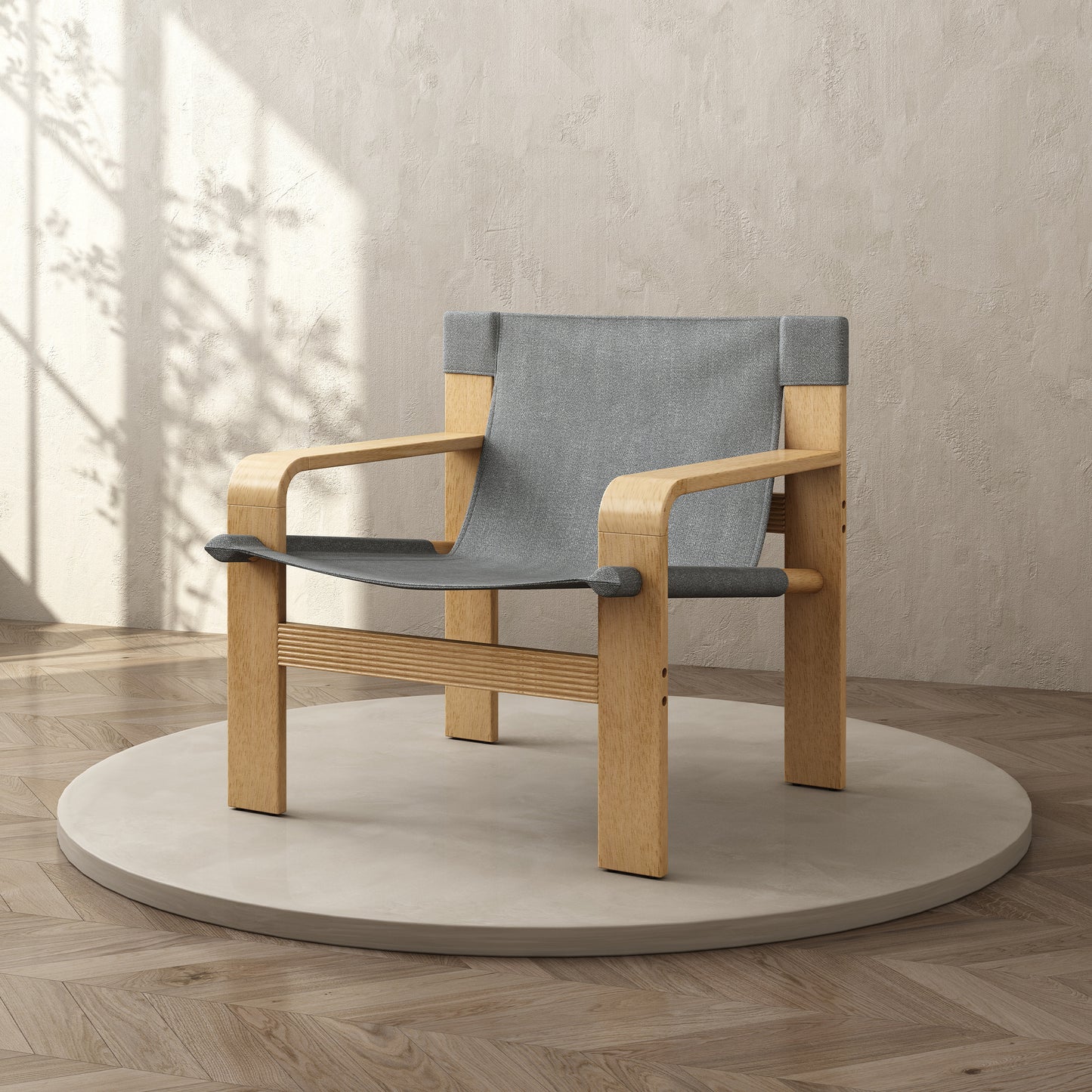 Detachable Washable Oak Accent Chair | Linen Fabric, Solid Wood Frame – Lounge Chair for Living Room, Bedroom, Office (Light Grey/Dark Grey)