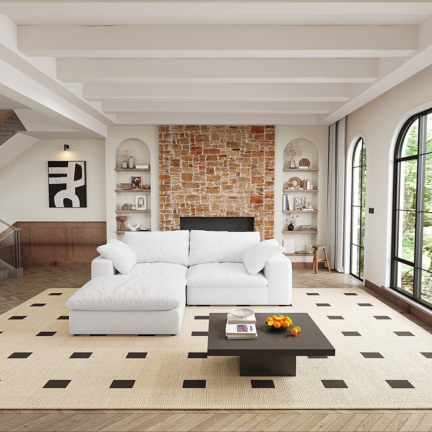 Modular Sectional Sofa Couch: Down - Filled, Cloud - Soft, Covers Washable & Replaceable for Living Room