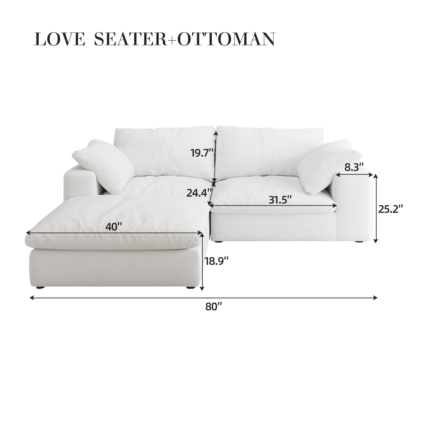 Modular Sectional Sofa Couch: Down - Filled, Cloud - Soft, Covers Washable & Replaceable for Living Room