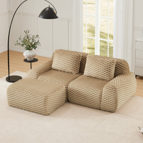 Modular Sectional Sofa for Living Room,Flannelette Fabric,Oversized 2-4 Seater Couch,Deep Seat,Boneless sofa
