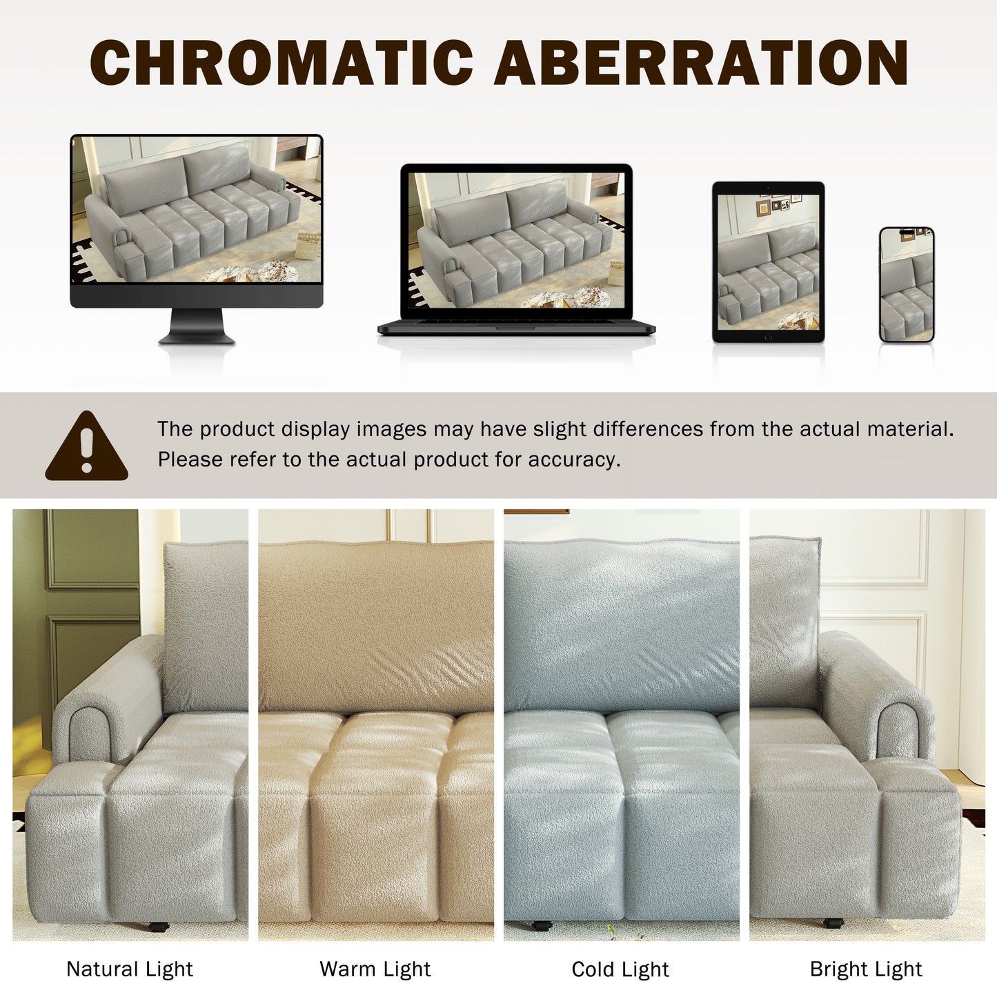 4-Seater Modern Teddy Fabric Couch with Seats Storage, King Size 3-in-1 Convertible Sleeper Sofa Bed