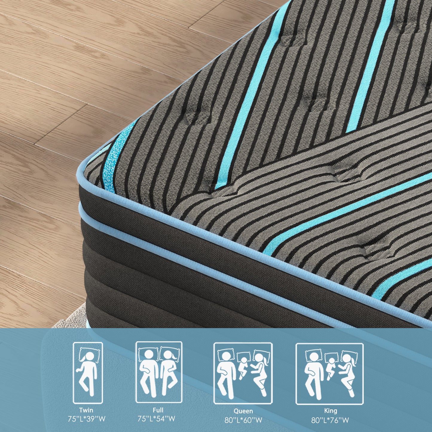 Hybrid Mattress, Individually Pocketed Innerspring, Medium Firm