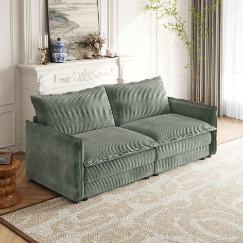 Corduroy fabric comfortable cloud sofa for living room 2 Seat - 4 Seat with ottoman