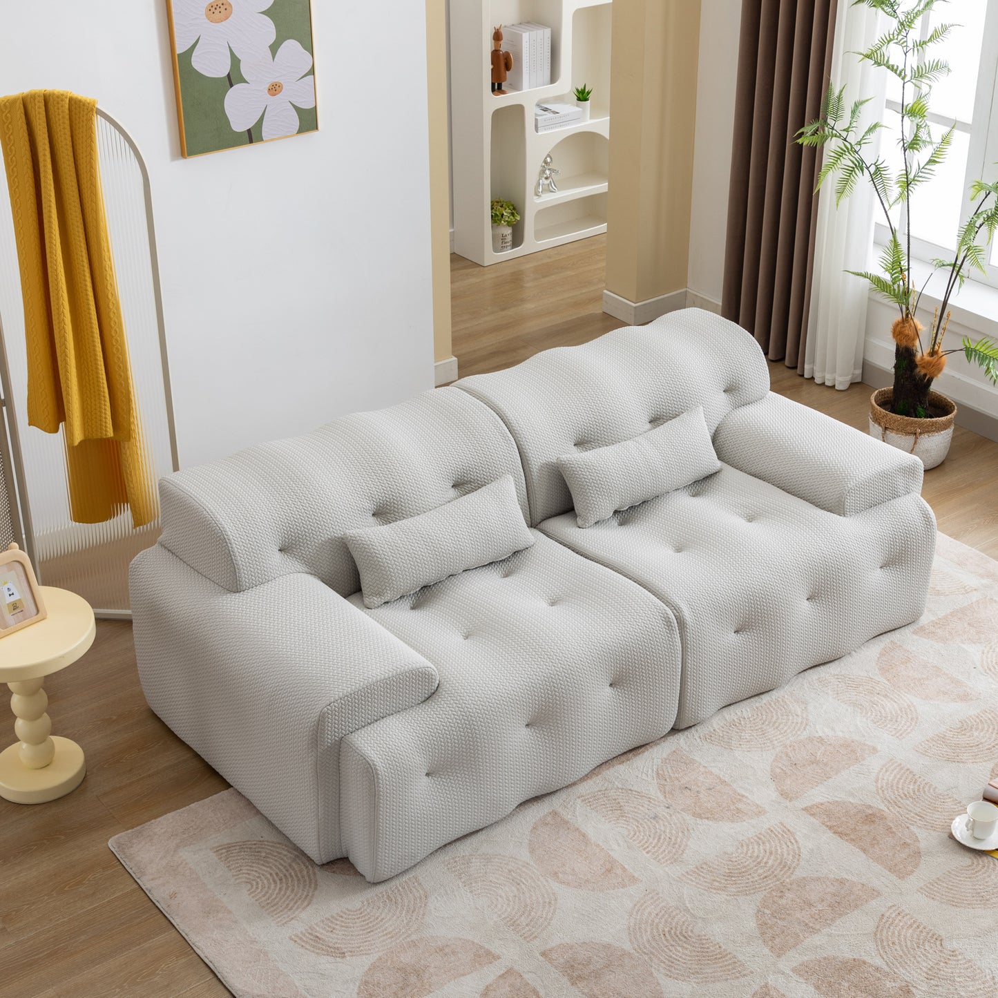 Modern Living Room Lounge: Large 2 - Seater Pure Foam Comfy Sofa Couch