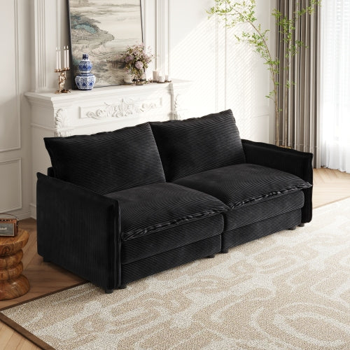 Corduroy fabric comfortable cloud sofa for living room 2 Seat - 4 Seat with ottoman