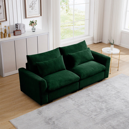 Corduroy Deep Seat Accent Chair & Loveseat Sofa & 3 Seaters & 4 Seaters Couches – Modular Sofa Collection