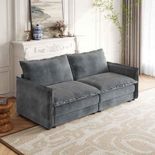 Corduroy fabric comfortable cloud sofa for living room 2 Seat - 4 Seat with ottoman