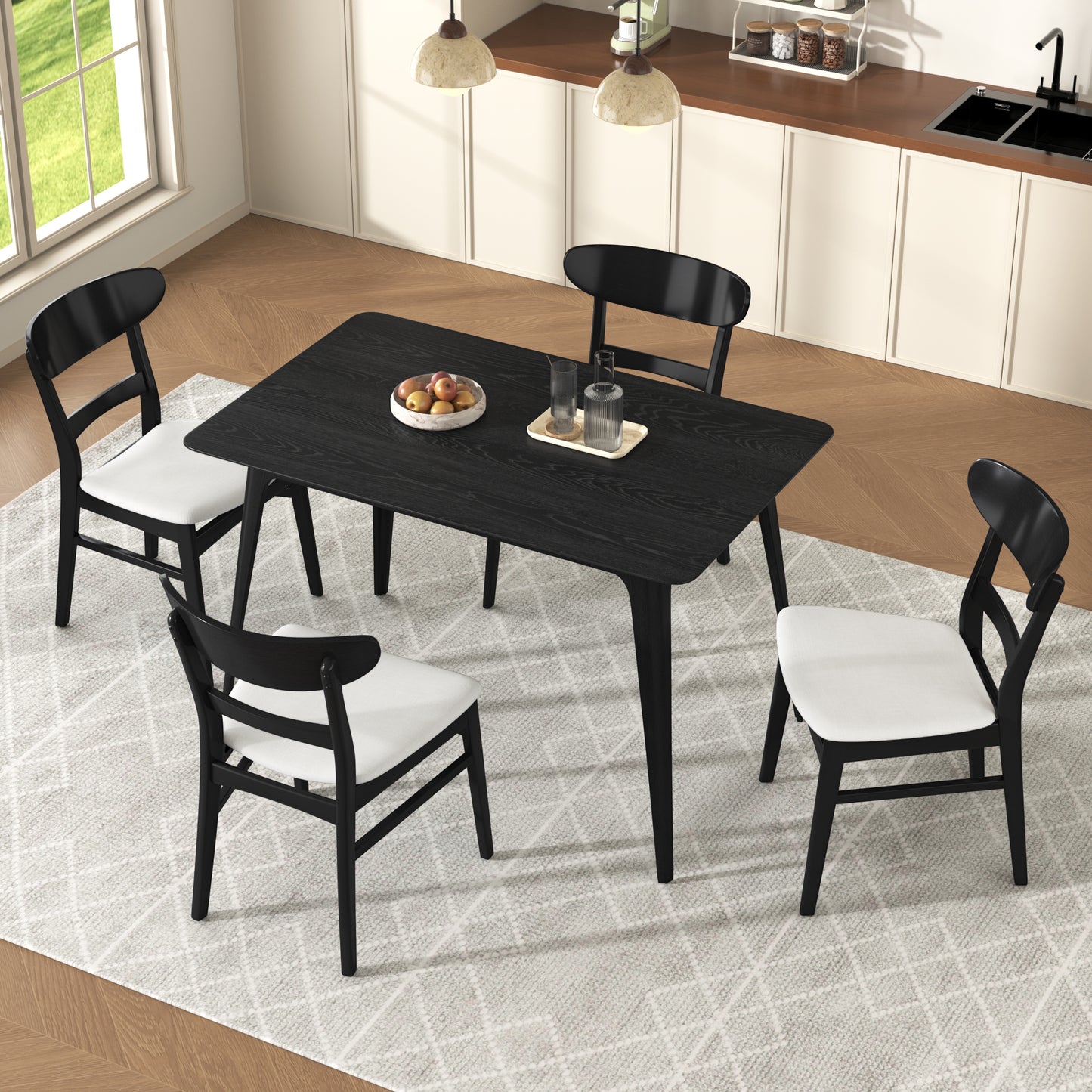 Modern 5-Piece Dining Set ,Dining Table ,Dining Chairs