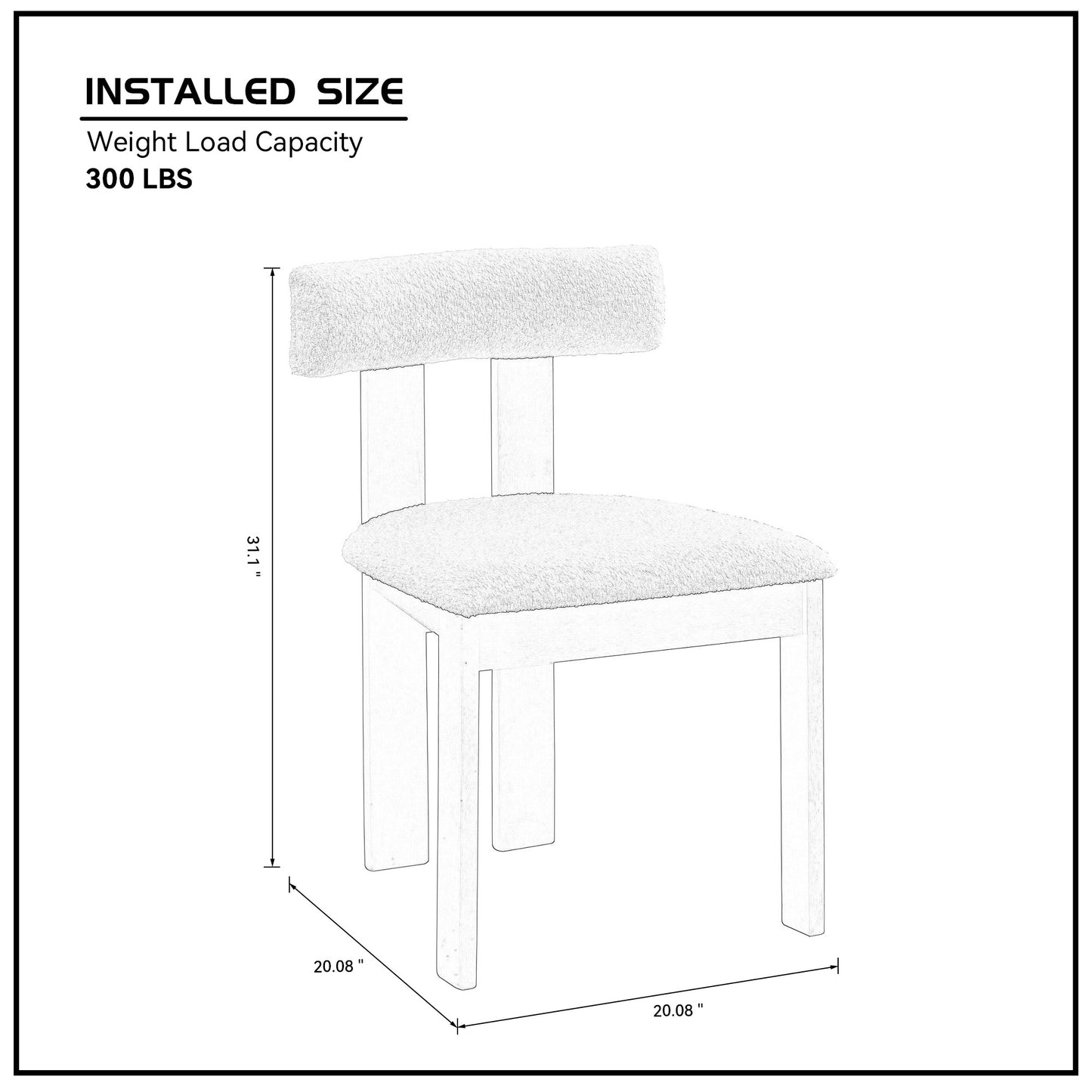 Modern Round MDF Wooden Dining Table and Boucle Upholstered Chair Ensemble