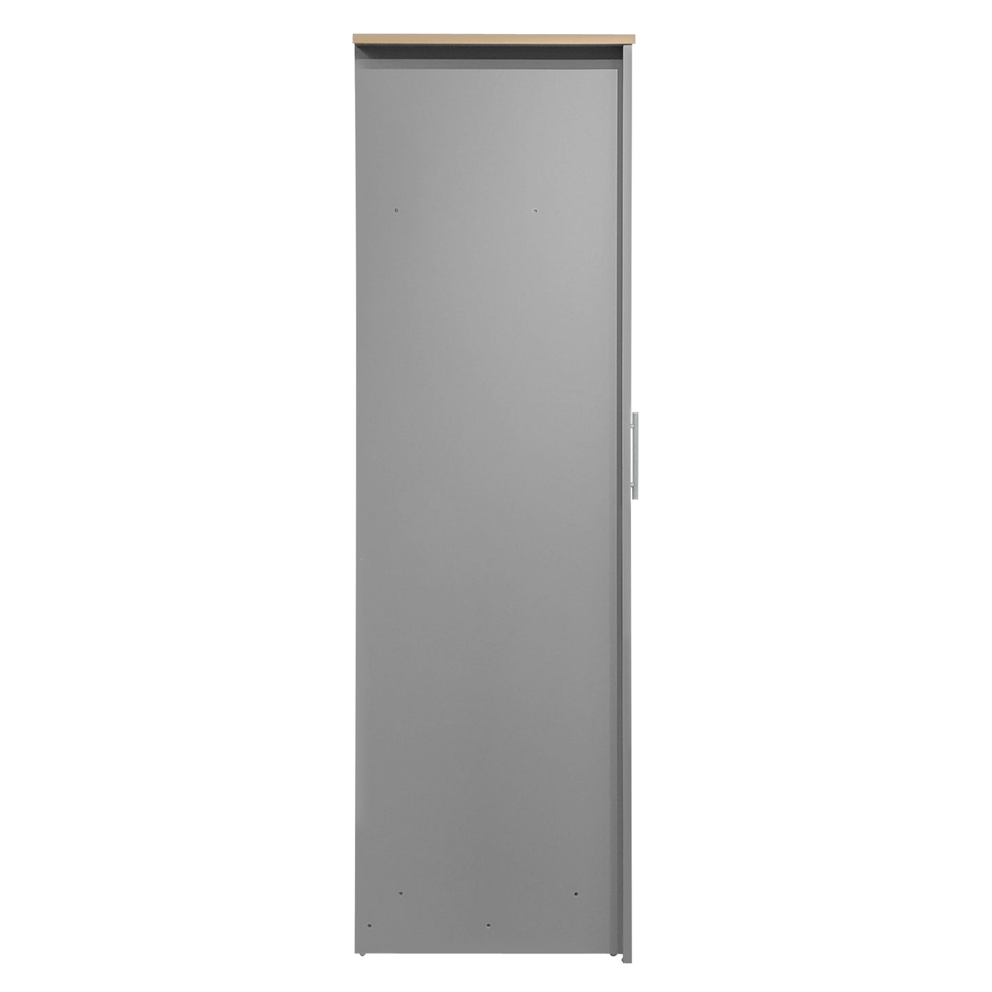 3 - Door Gray Storage Wardrobe: 2 Drawers, 2 Hanging Rods for Organized Storage