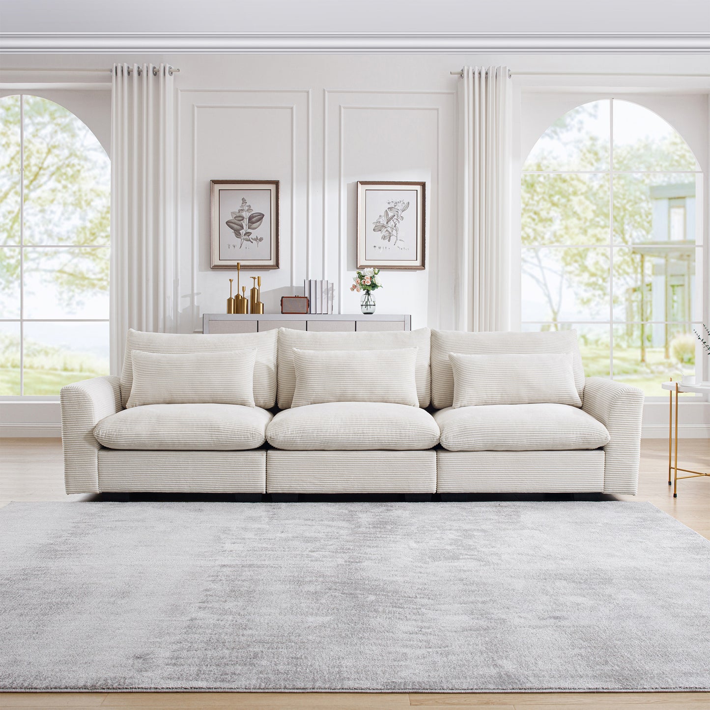 Corduroy Deep Seat Accent Chair & Loveseat Sofa & 3 Seaters & 4 Seaters Couches – Modular Sofa Collection